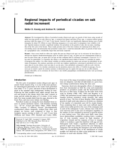 Regional impacts of periodical cicadas on oak radial increment
