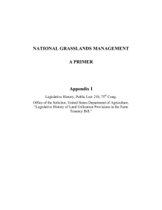NATIONAL GRASSLANDS MANAGEMENT A PRIMER  Appendix I
