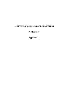 NATIONAL GRASSLANDS MANAGEMENT A PRIMER Appendix O