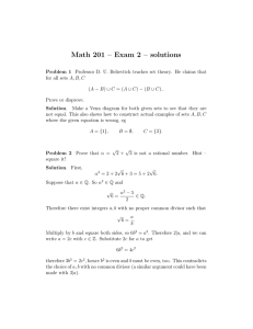 Math 201 – Exam 2 – solutions