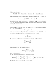 Math 265 Practice Exam 1 – Solutions