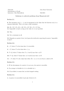 Solutions to selected problems from Homework #2