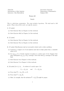 Math 501 Iowa State University Introduction to Real Analysis Department of Mathematics