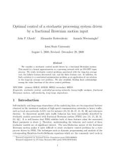 Optimal control of a stochastic processing system driven