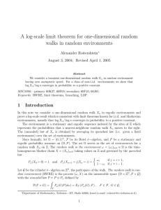 A log-scale limit theorem for one-dimensional random walks in random environments