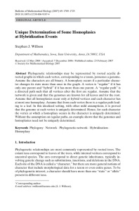 Unique Determination of Some Homoplasies at Hybridization Events Stephen J. Willson