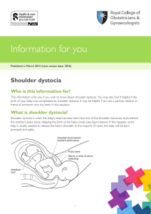 Information for you Shoulder dystocia Who is this information for?
