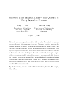 Smoothed Block Empirical Likelihood for Quantiles of Weakly Dependent Processes