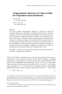 Nonparametric Inference of Value-at-Risk for Dependent Financial Returns abstract