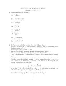 Worksheet for Calc. II - Review for Midterm