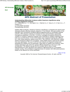 2008 Meeting | Understanding differential virulence within Fusarium vir...