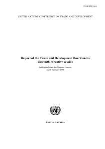 Report of the Trade and Development Board on its TD/B/EX(16)/6