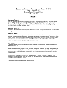 Council on Campus Planning and Usage (CCPU) Minutes  Friday, October 3, 2014
