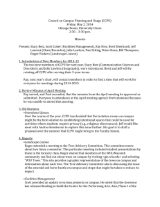 Council on Campus Planning and Usage (CCPU) Friday, May 2, 2014