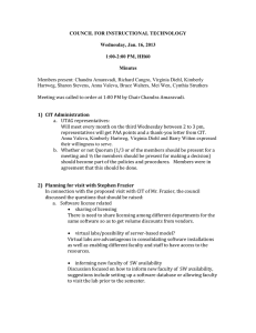 COUNCIL FOR INSTRUCTIONAL TECHNOLOGY  Wednesday, Jan. 16, 2013 1:00-2:00 PM, HH60