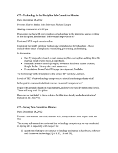 CIT – Technology in the Discipline Sub-Committee Minutes