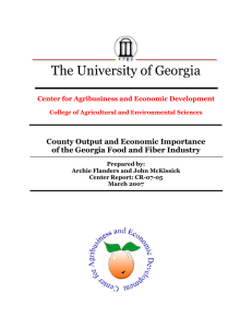The University of Georgia  County Output and Economic Importance