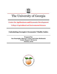 The University of Georgia  Calculating Georgia’s Economic Vitality Index
