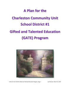 A Plan for the Charleston Community Unit School District #1