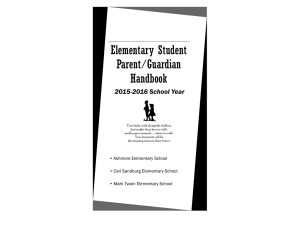 Elementary Student Parent/Guardian Handbook 2015-2016 School Year