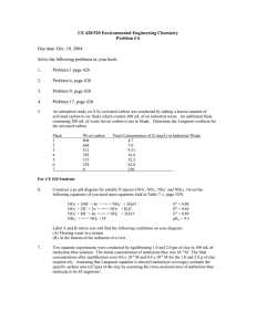 CE 420/520 Environmental Engineering Chemistry Problem # 6