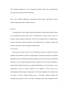 Title: Optimal Replacement in the Proportional Hazards Model with semi-Markovian