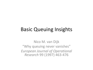 Basic Queuing Insights Nico M. van Dijk “Why queuing never vanishes”