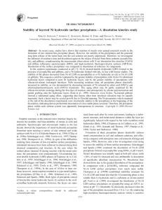 Stability of layered Ni hydroxide surface precipitates—A dissolution kinetics study K