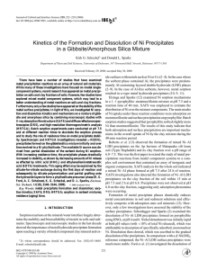 Kinetics of the Formation and Dissolution of Ni Precipitates
