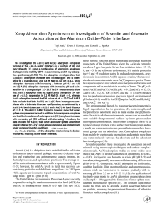 X-ray Absorption Spectroscopic Investigation of Arsenite and Arsenate