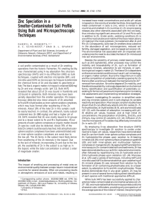 Zinc Speciation in a