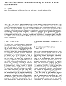 The role of synchrotron radiation in advancing the frontiers of... rock interactions D.L. Sparks