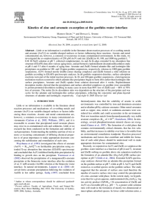 Kinetics of zinc and arsenate co-sorption at the goethite–water interface doi:10.1016/j.gca.2005.04.016 M G