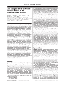 Zinc Adsorption Effects on Arsenite