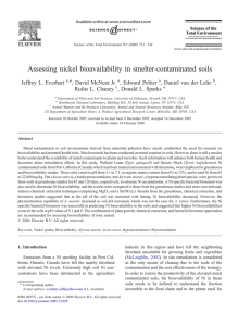 Assessing nickel bioavailability in smelter-contaminated soils