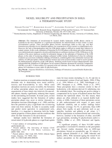 NICKEL SOLUBILITY AND PRECIPITATION IN SOILS: A THERMODYNAMIC STUDY E P