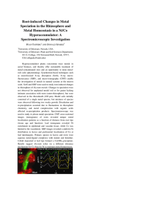 Root-induced Changes in Metal Speciation in the Rhizosphere and Hyperaccumulator: A