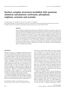 Surface complex structures modelled with quantum chemical calculations: carbonate, phosphate,