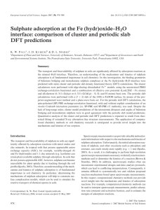 Sulphate adsorption at the Fe (hydr)oxide–H O DFT predictions