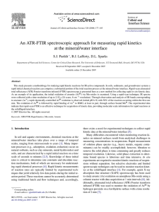 An ATR-FTIR spectroscopic approach for measuring rapid kinetics S.J. Parikh ,