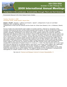 Environmental Influences On Mn-Oxide Catalyzed Arsenic Oxidation. Tuesday, November 3, 2009