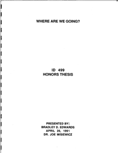 - 10  499 WHERE ARE WE GOING? HONORS THESIS
