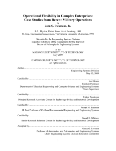 Operational Flexibility in Complex Enterprises: Case Studies from Recent Military Operations