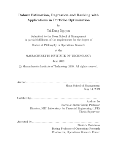 Robust Estimation, Regression and Ranking with Applications in Portfolio Optimization Tri-Dung Nguyen