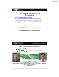 VIVO Data and Visualizations Preparations 8/28/2013