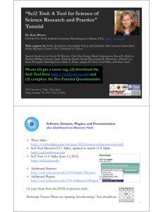 “Sci2 Tool: A Tool for Science of Science Research and Practice&#34; Tutorial