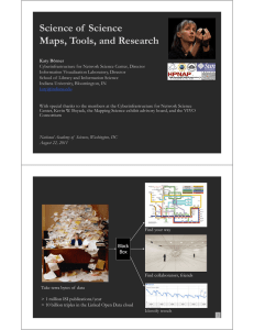 Science of  Science Maps, Tools, and Research