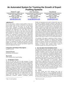 An Automated System for Tracking the Growth of Expert Profiling Systems