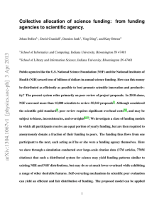 Collective allocation of science funding: from funding agencies to scientific agency.