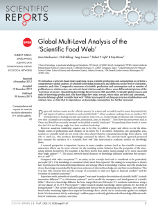 Global Multi-Level Analysis of the ‘Scientific Food Web’ Amin Mazloumian , Dirk Helbing